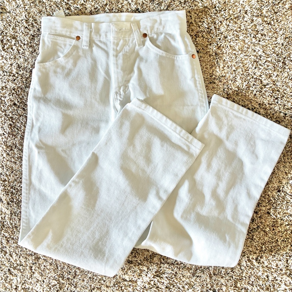 Wrangler slim White Denim Jeans-cowboy cut